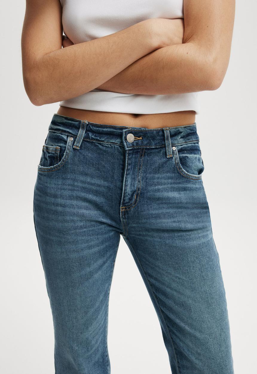 Cotton On - Stretch Bootcut Flare Jean-Bottle Blue