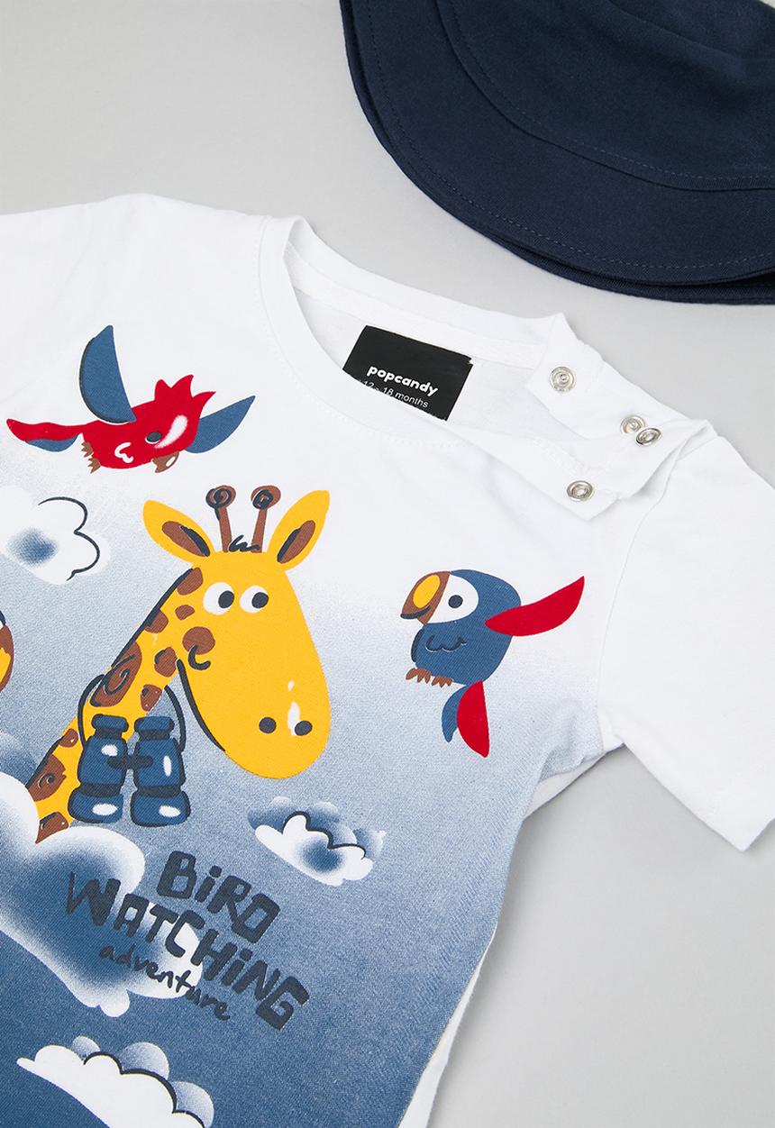Pop Candy - Tee, shorts & hat set - indigo & blue
