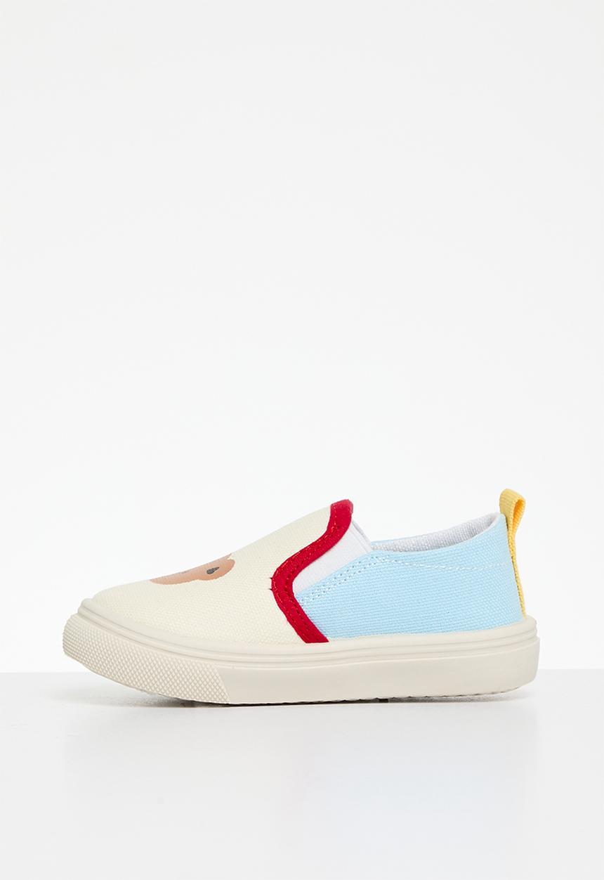 Pop Candy - Slip on sneakers - blue & off white