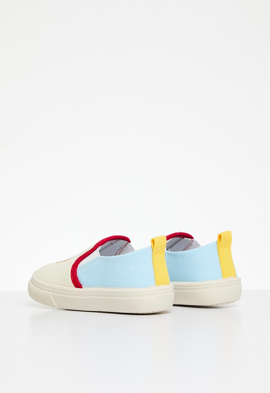 Pop Candy - Slip on sneakers - blue & off white