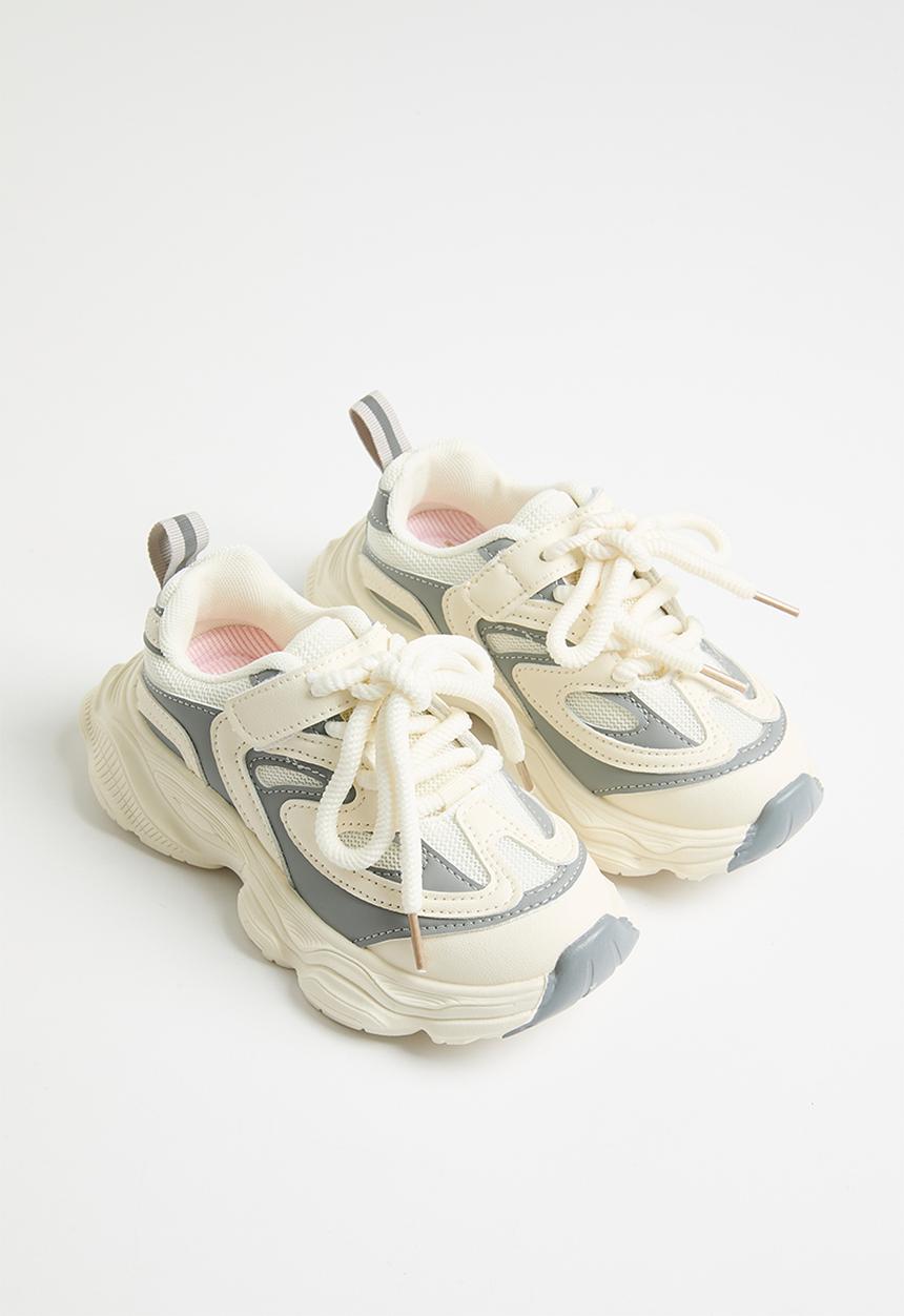 Pop Candy - Lace up colour block sneakers - grey