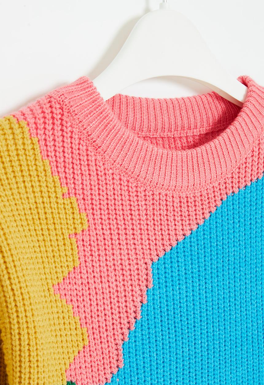 Pop Candy - Colour block knitted jersey - multi