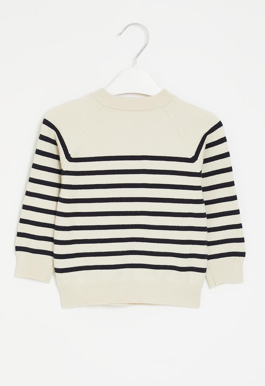 Pop Candy - Striped knit sweater - white & black
