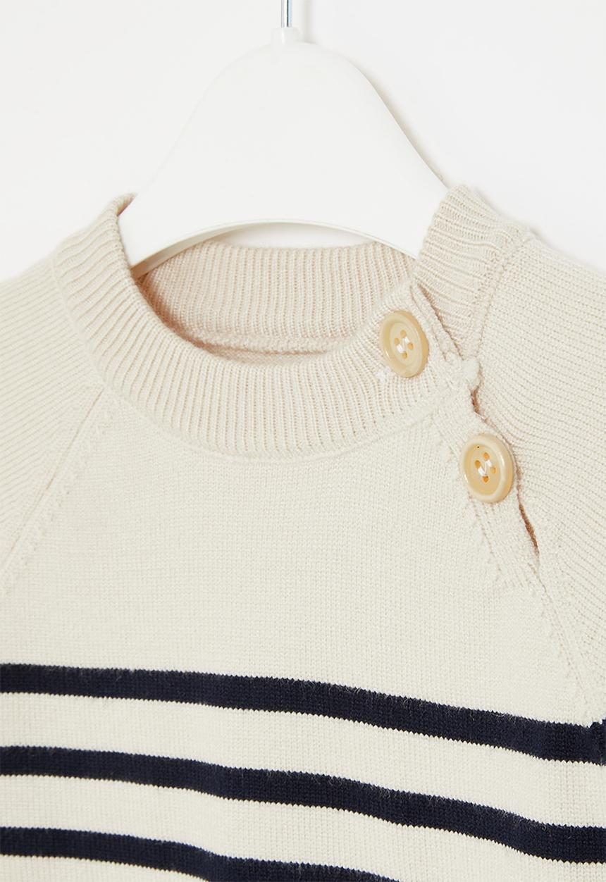 Pop Candy - Striped knit sweater - white & black