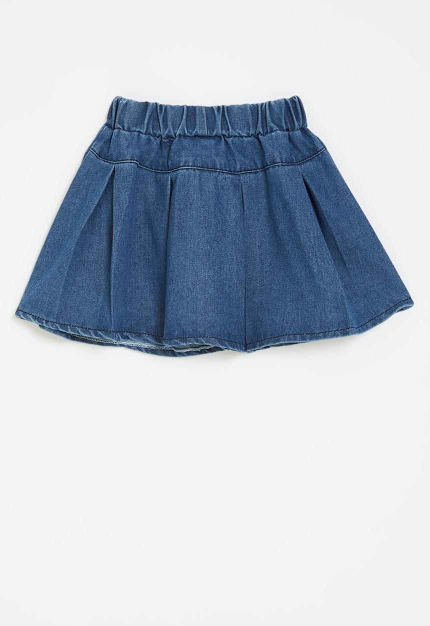 Pop Candy - Pleated denim skirt - blue