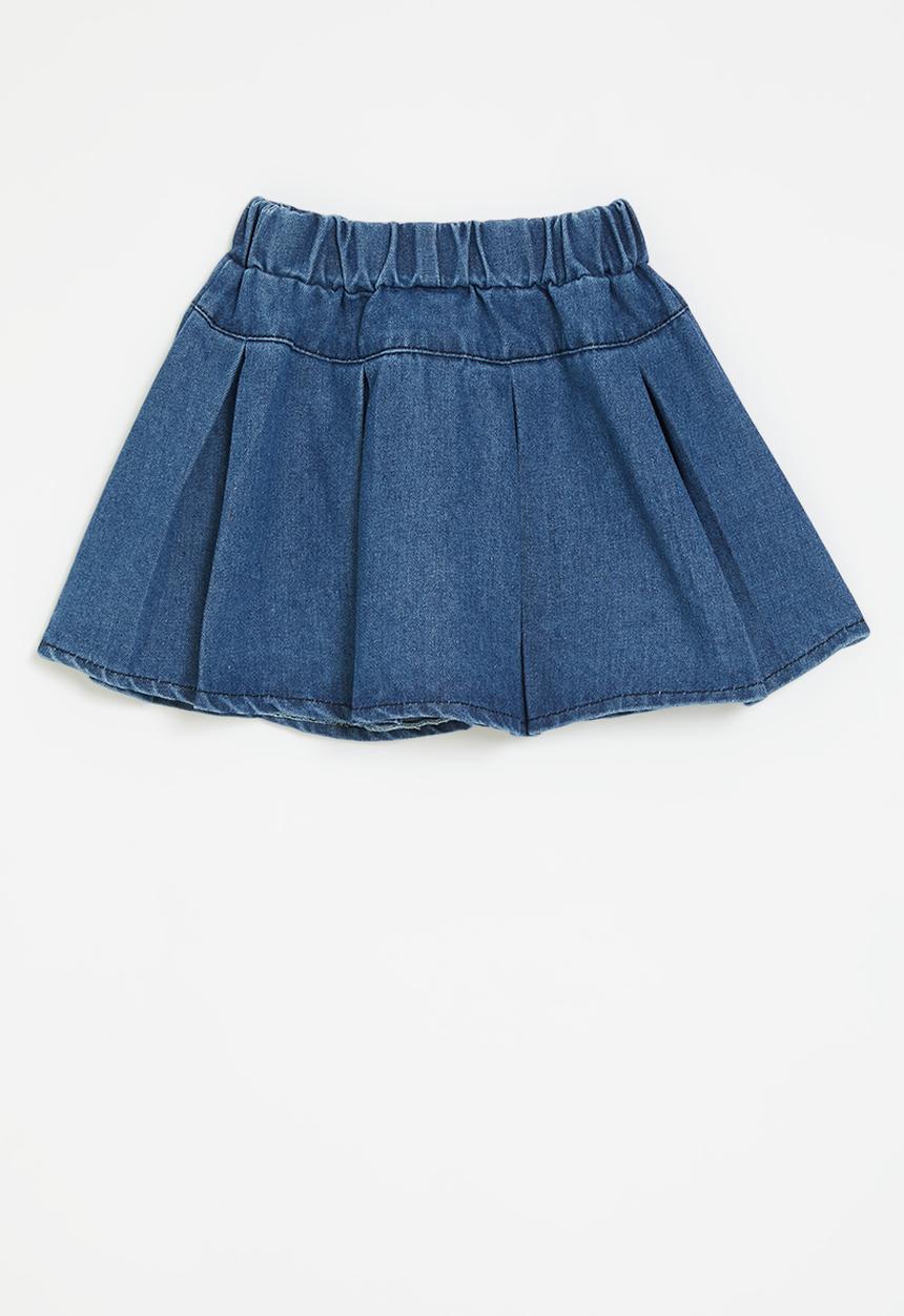 Pop Candy - Pleated denim skirt - blue