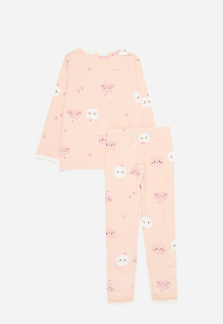 Pop Candy - Printed pj set - pink & white