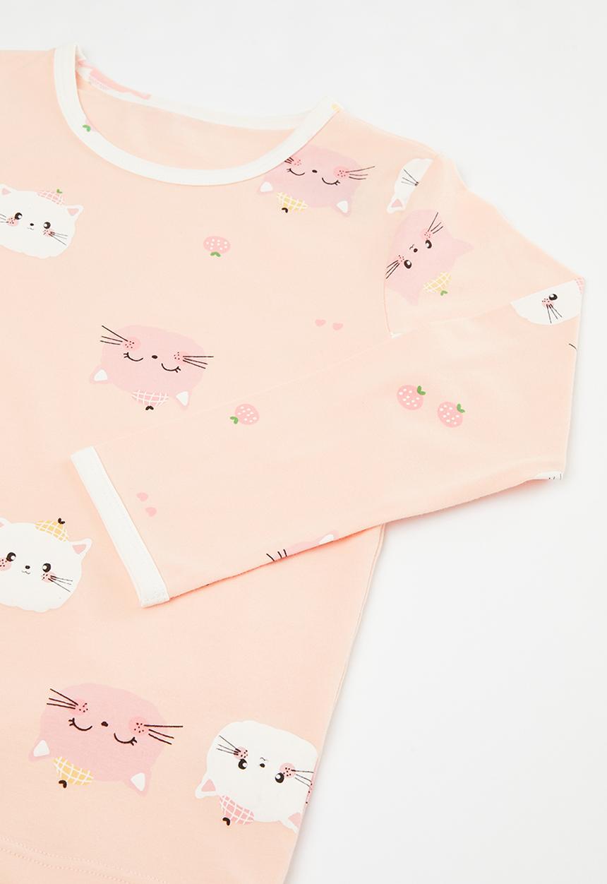 Pop Candy - Printed pj set - pink & white