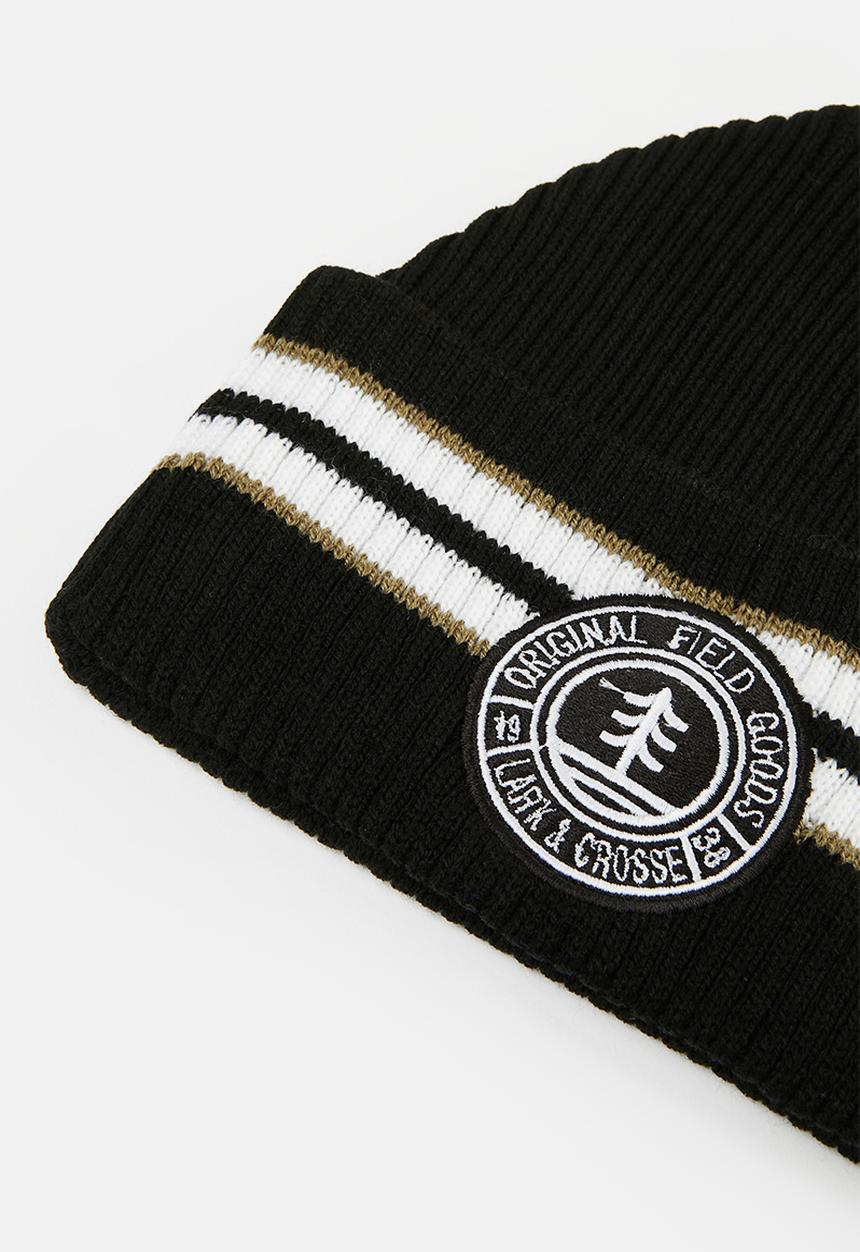Lark & Crosse - Cooper rib knit beanie - black