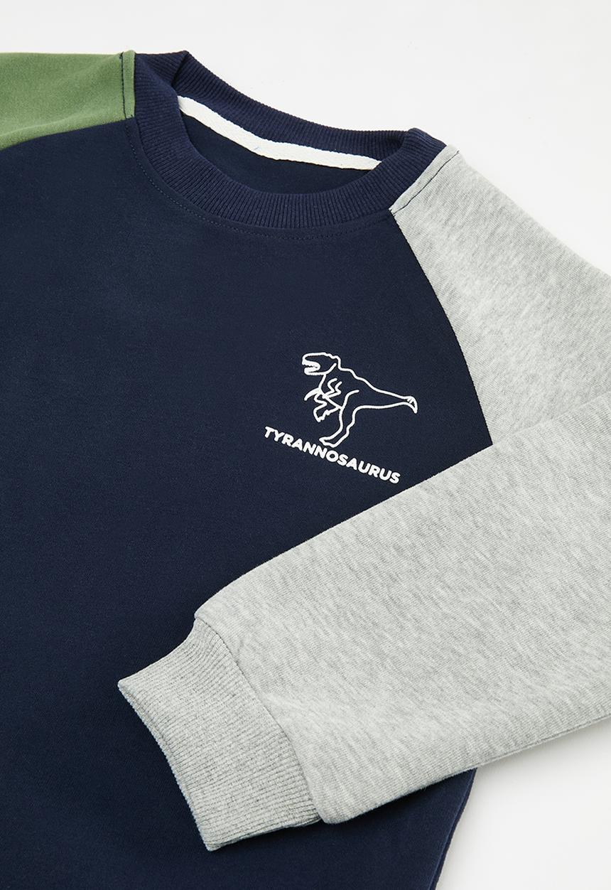 Pop Candy - Colour block raglan sweat set - blue