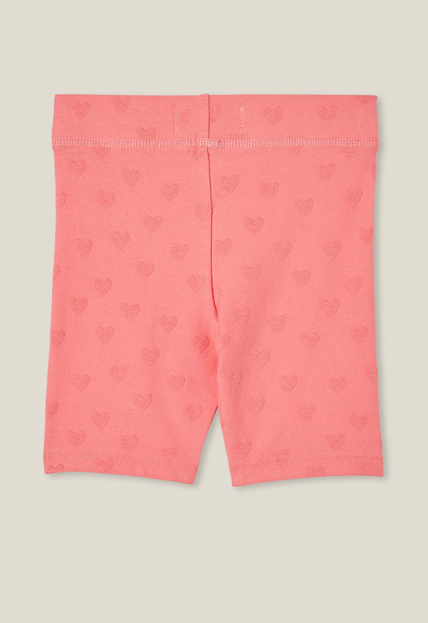 Cotton On - Hailey bike short - orange coral/hearts