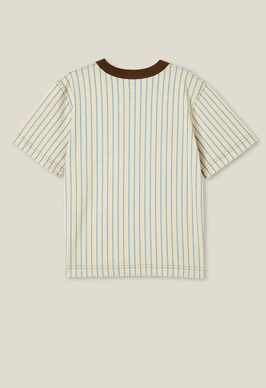Cotton On - Jonny short sleeve print tee - rainy day stripe/west coast