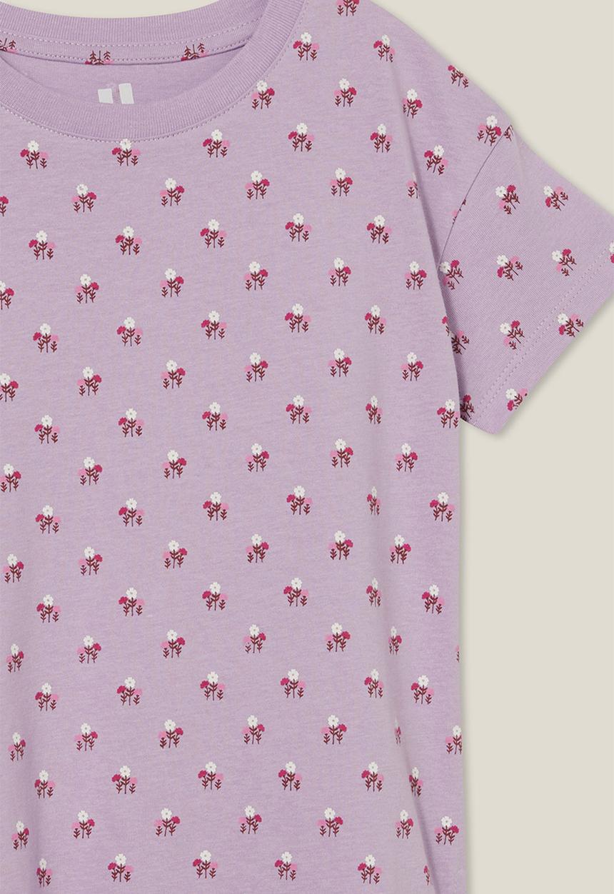 Cotton On - Poppy short sleeve print tee - lilac drop/bonnie ditsy