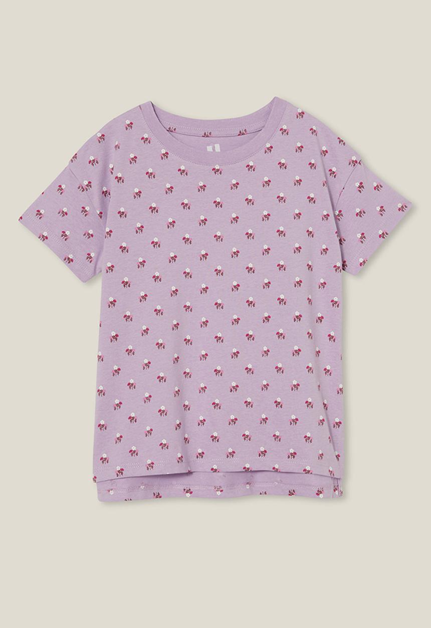 Cotton On - Poppy short sleeve print tee - lilac drop/bonnie ditsy