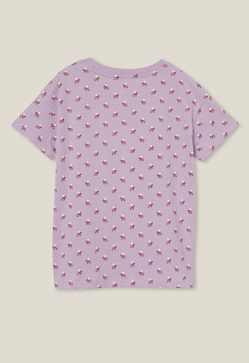 Cotton On - Poppy short sleeve print tee - lilac drop/bonnie ditsy