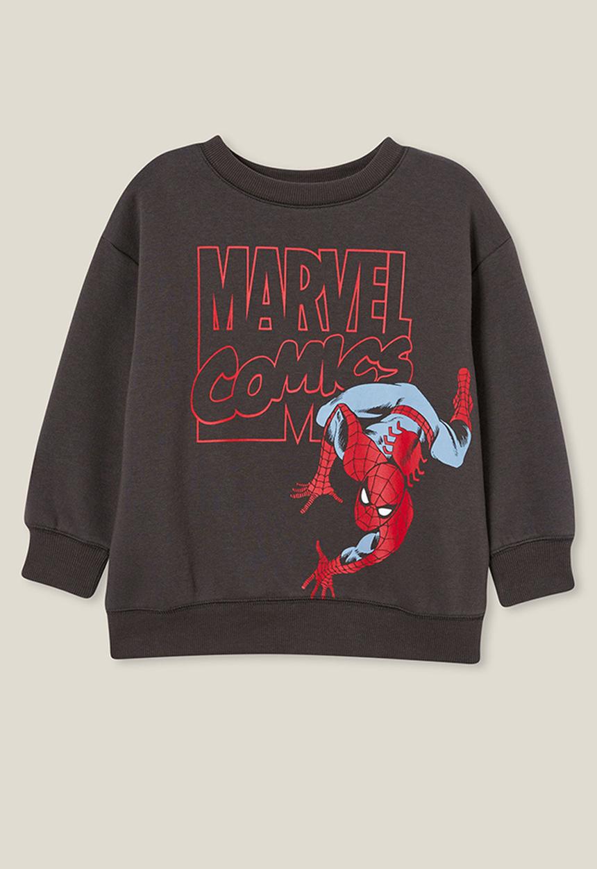 Cotton On - License felix fleece crew neck - lcn mar phantom/spiderman climb