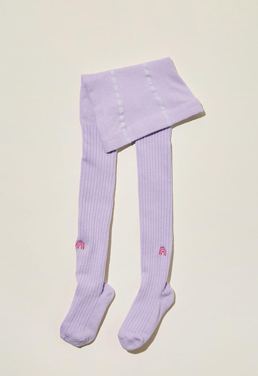 Cotton On - Solid tights - lilac drop/rainbow emb