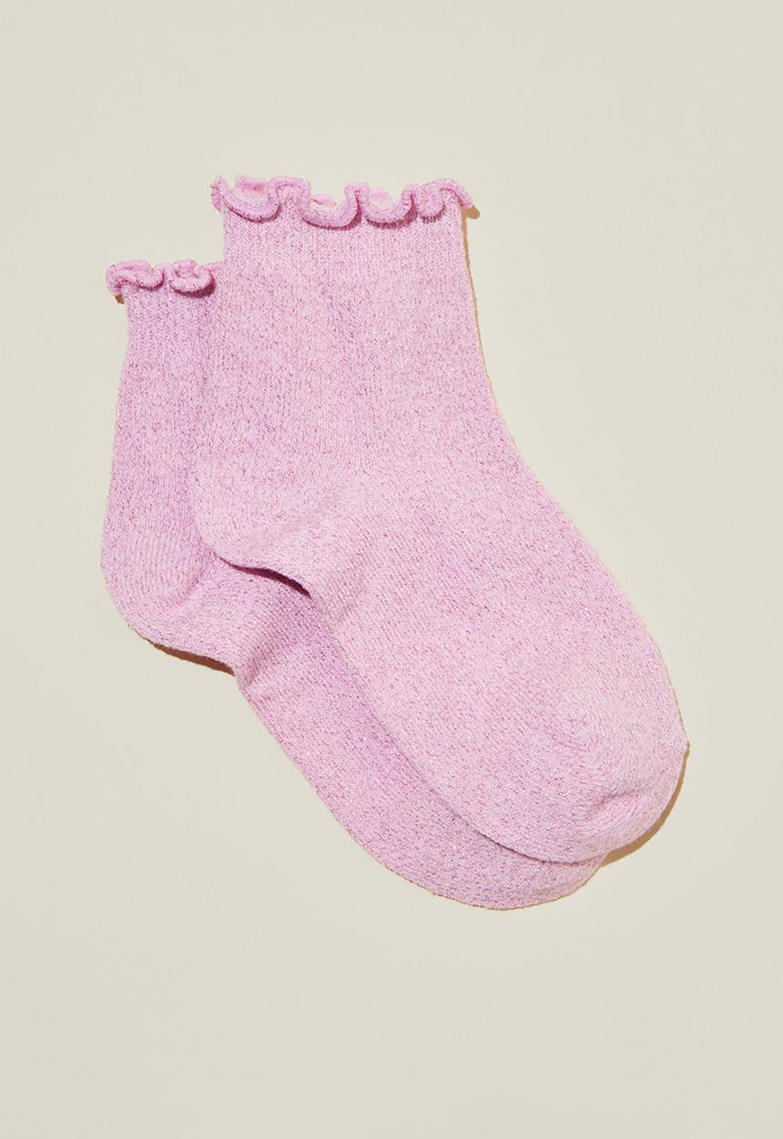 Cotton On - Single pack mid crew sock - pale violet shimmer