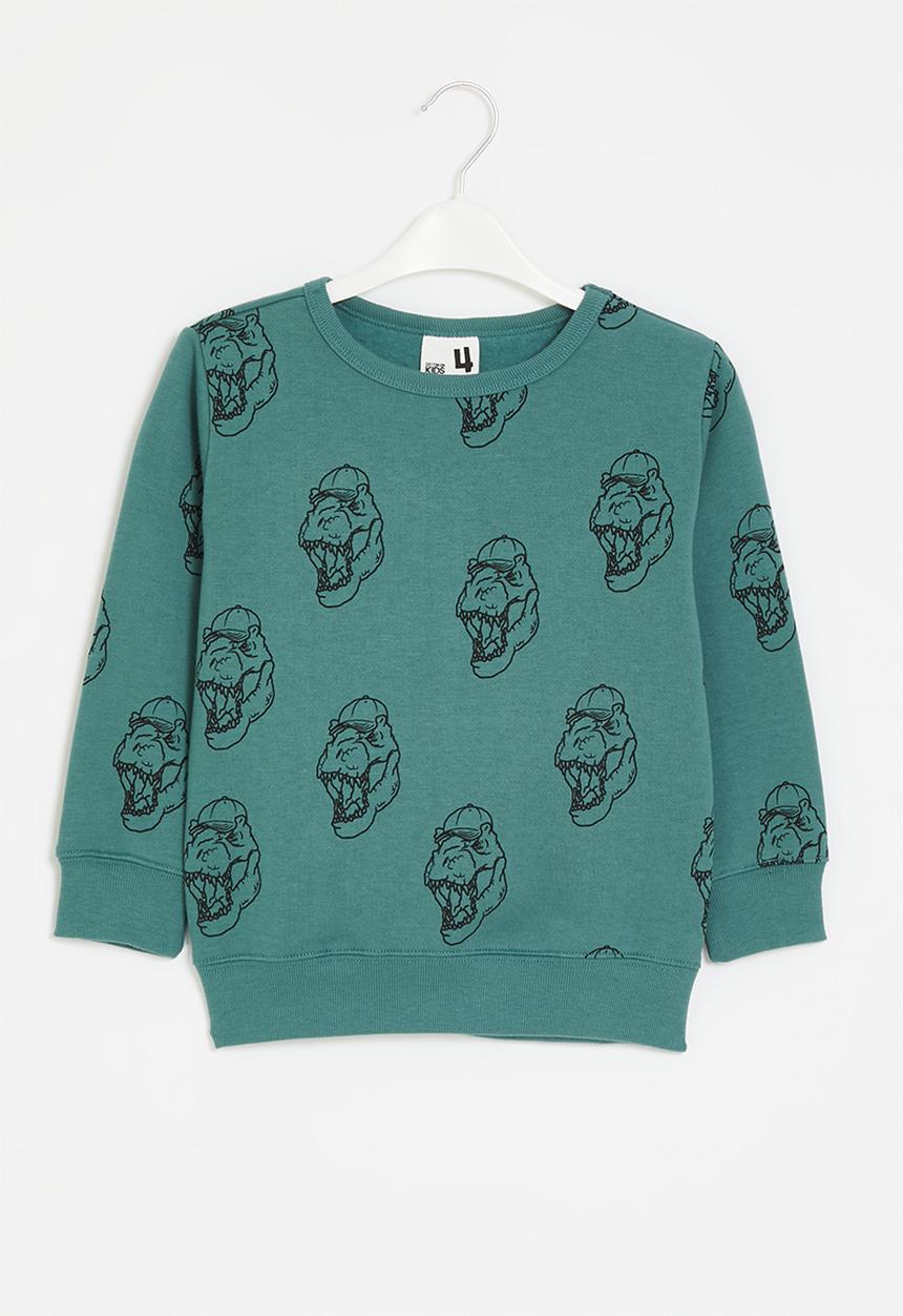 Cotton On - Mila crew - turtle green/dino cap yardage