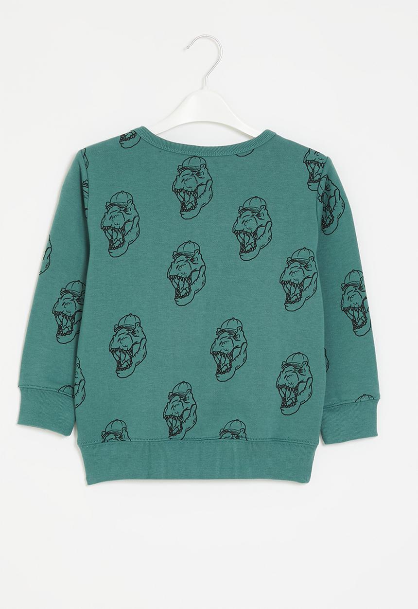 Cotton On - Mila crew - turtle green/dino cap yardage