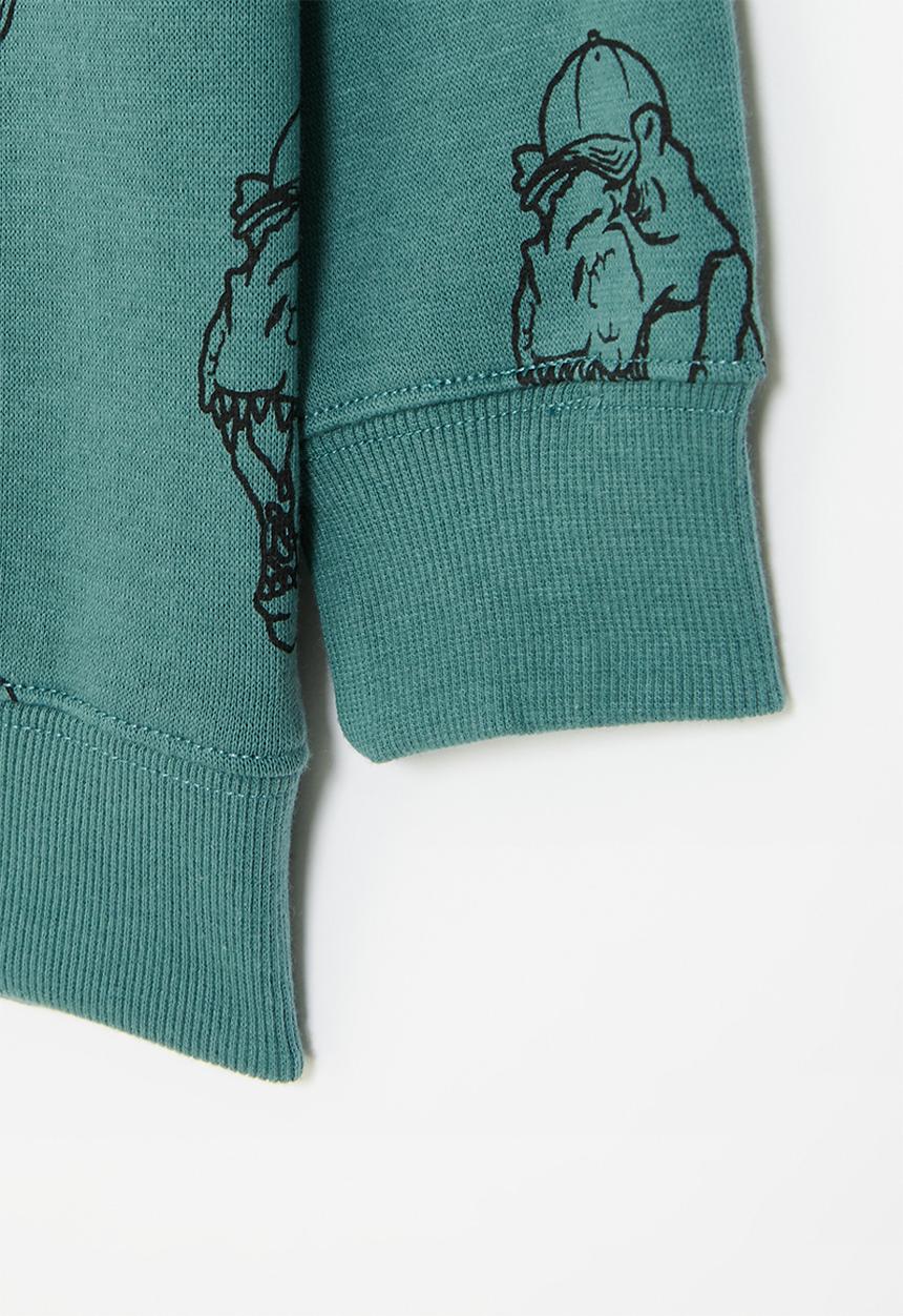 Cotton On - Mila crew - turtle green/dino cap yardage