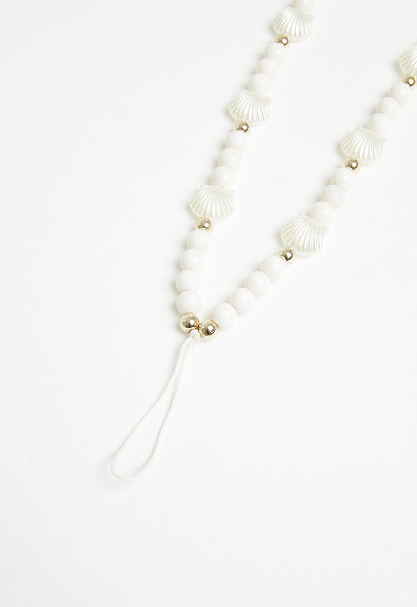 Typo - Carried Away Phone Charm Strap - Pearls/Shell