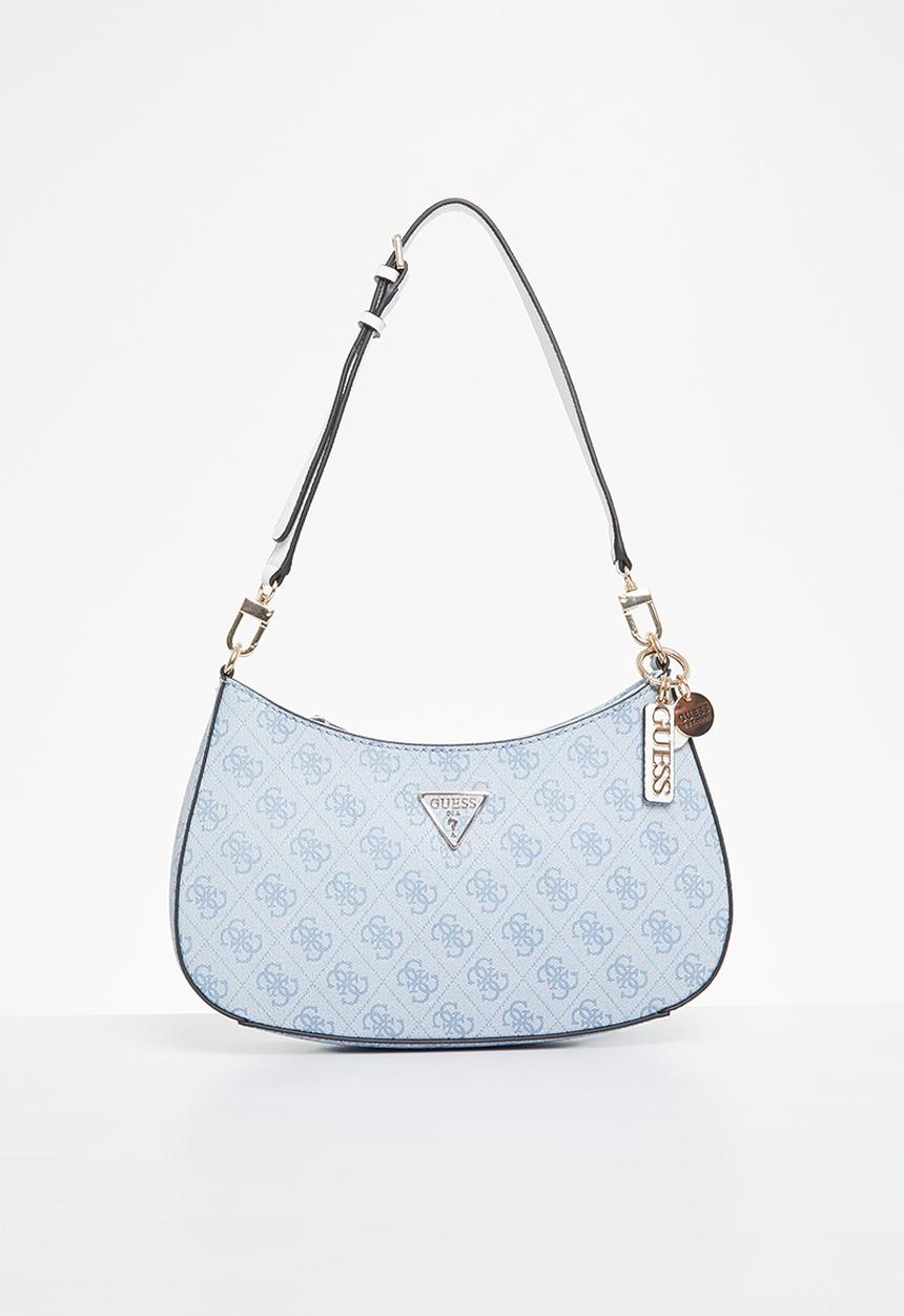 GUESS - Noelle top zip shoulder bag - light blue logo