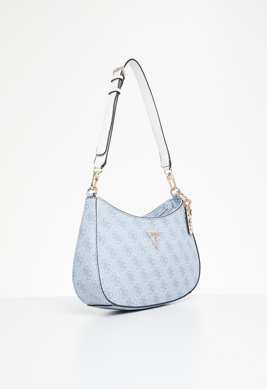 GUESS - Noelle top zip shoulder bag - light blue logo