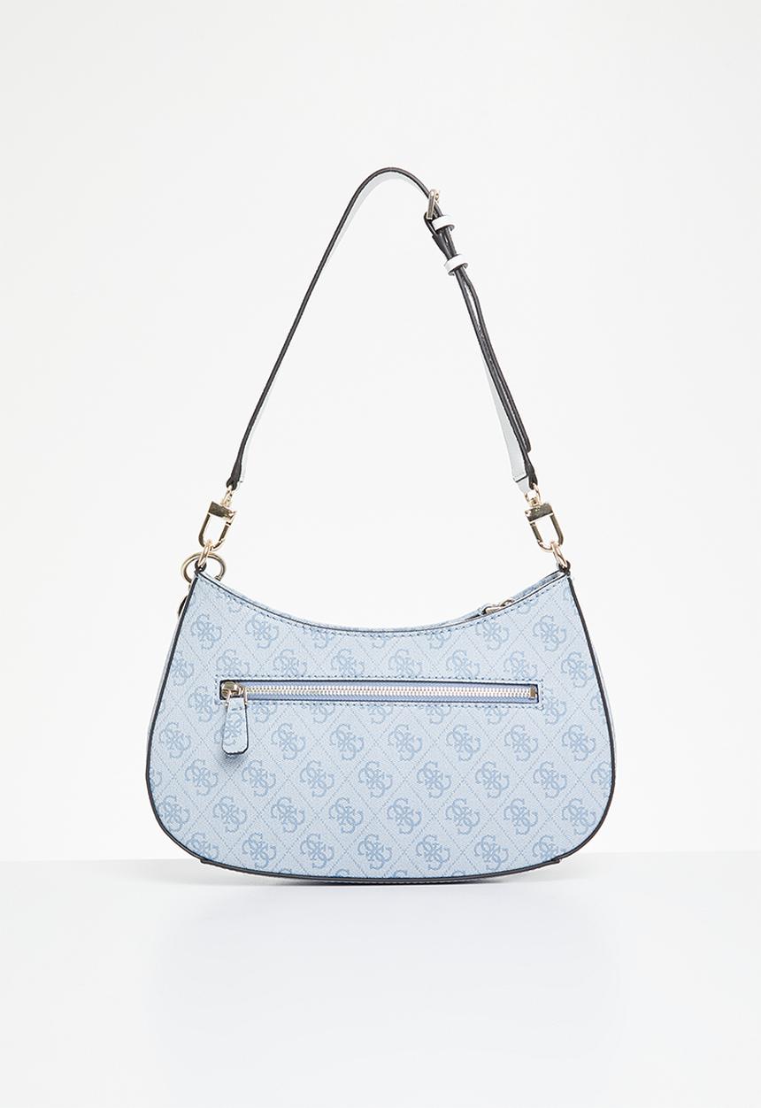 GUESS - Noelle top zip shoulder bag - light blue logo