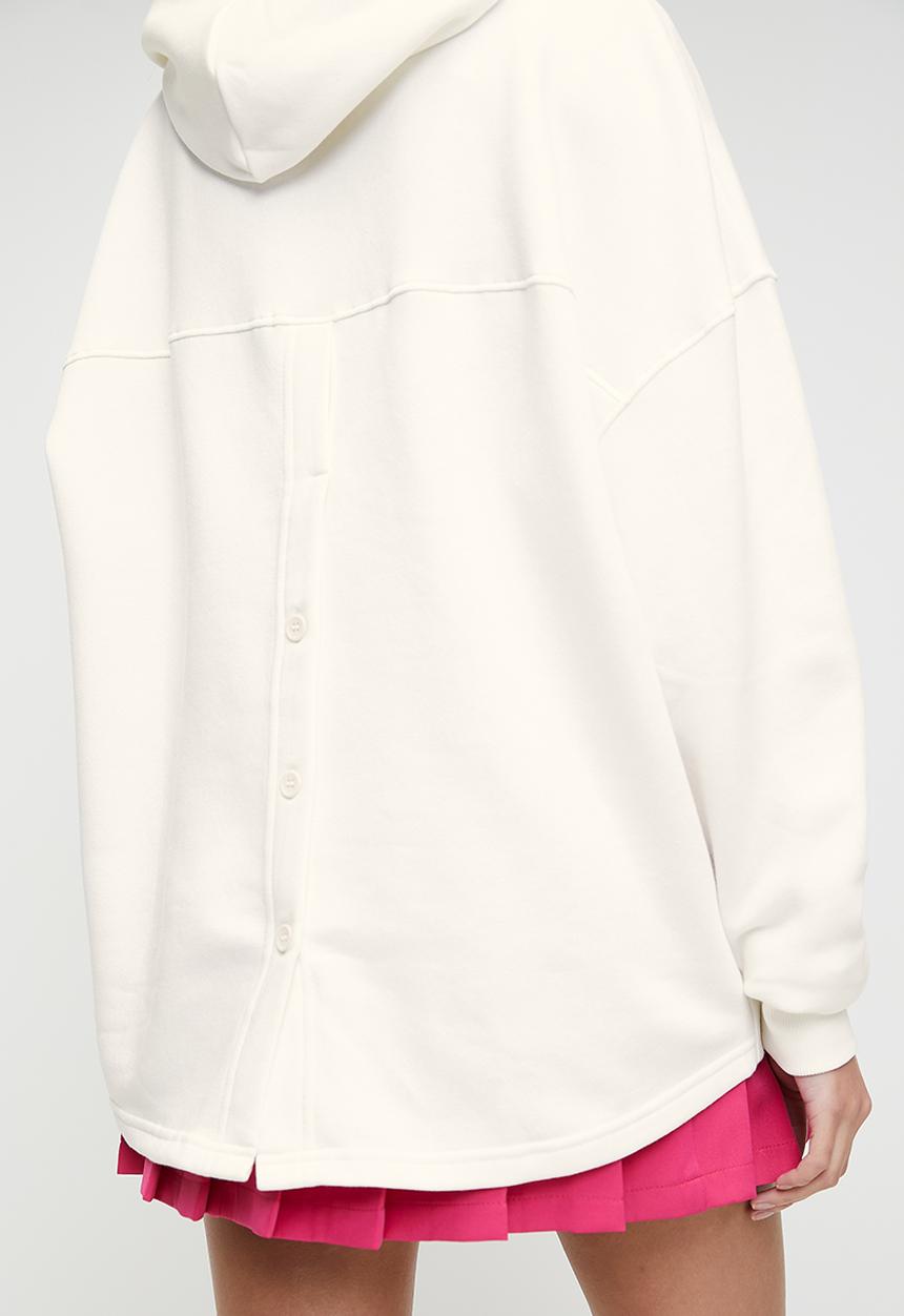 Blake - Back button oversized hoody - off white