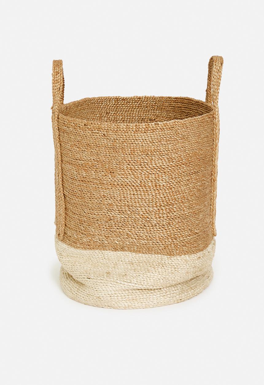 Hertex Fabrics - Trenza laundry basket - bleach
