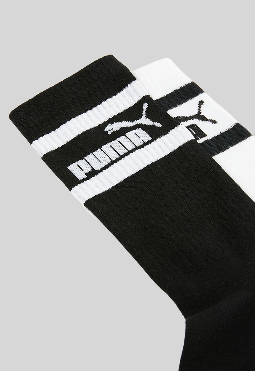 PUMA - Mens 2 Pk Mid Calf No.1  Logo Socks - Black & White
