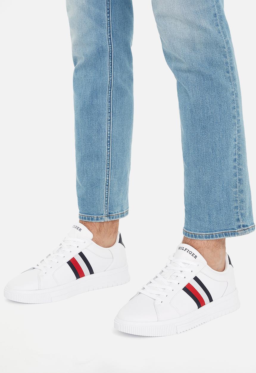 Tommy Hilfiger - Supercup lth stripes ess - white