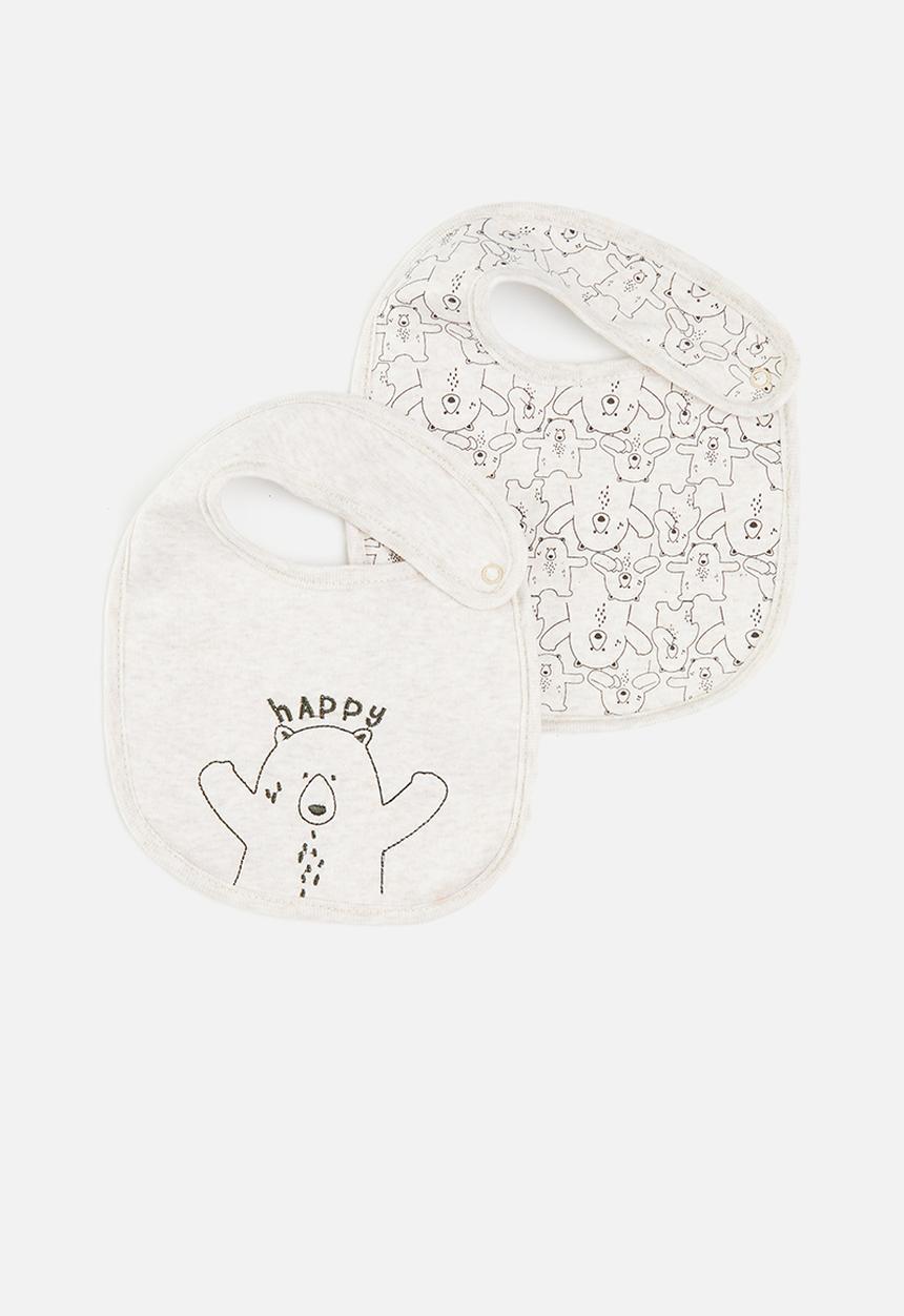Pop Candy - 2 Pack printed bibs set - beige