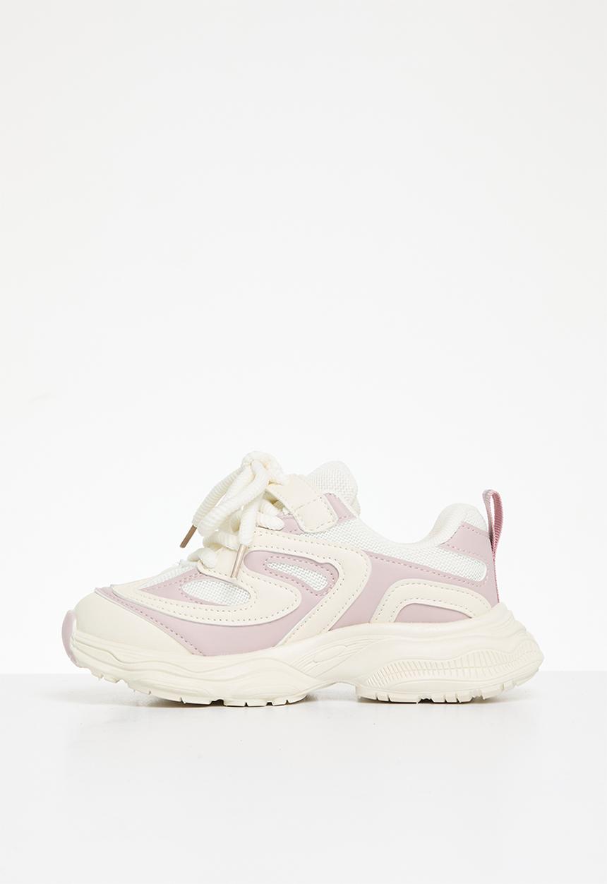 Pop Candy - Lace up colour block sneakers - pink