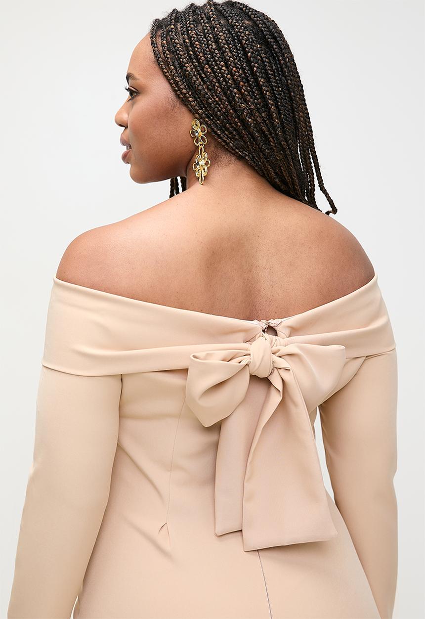 MILLA - Bardot tieback wide leg jumpsuit - neutral