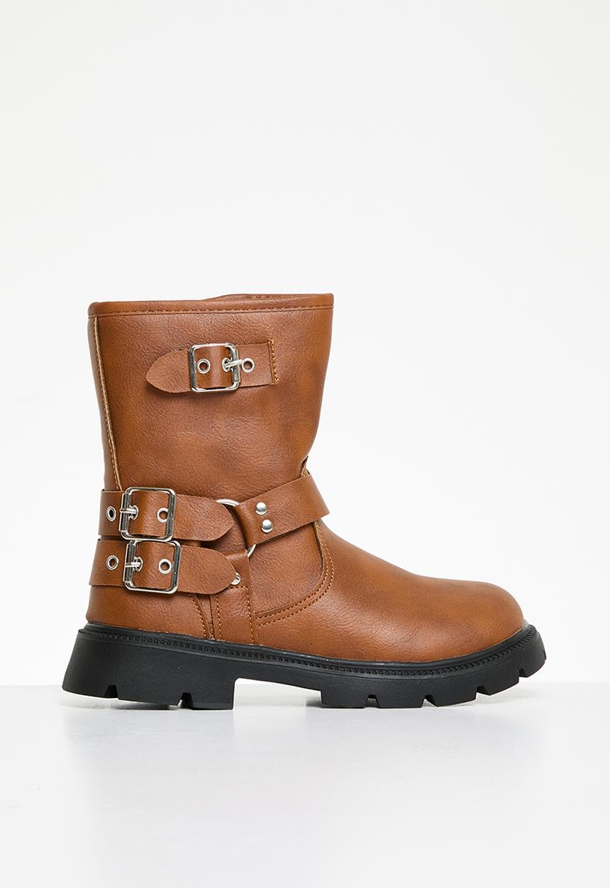 Pop Candy - Buckle mid-length boots - burnt caramel