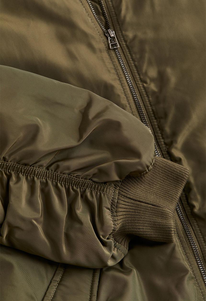 H&M - Oversized bomber jacket - dark khaki green 