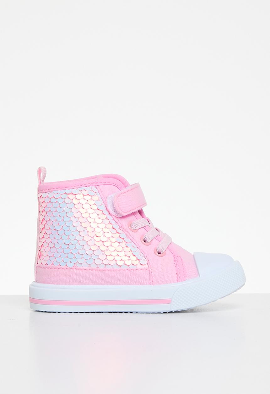 Pop Candy - Sequined velcro/strap sneaker - pink