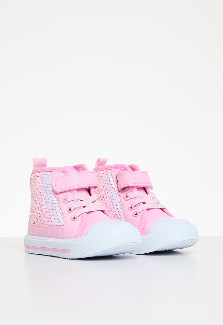 Pop Candy - Sequined velcro/strap sneaker - pink