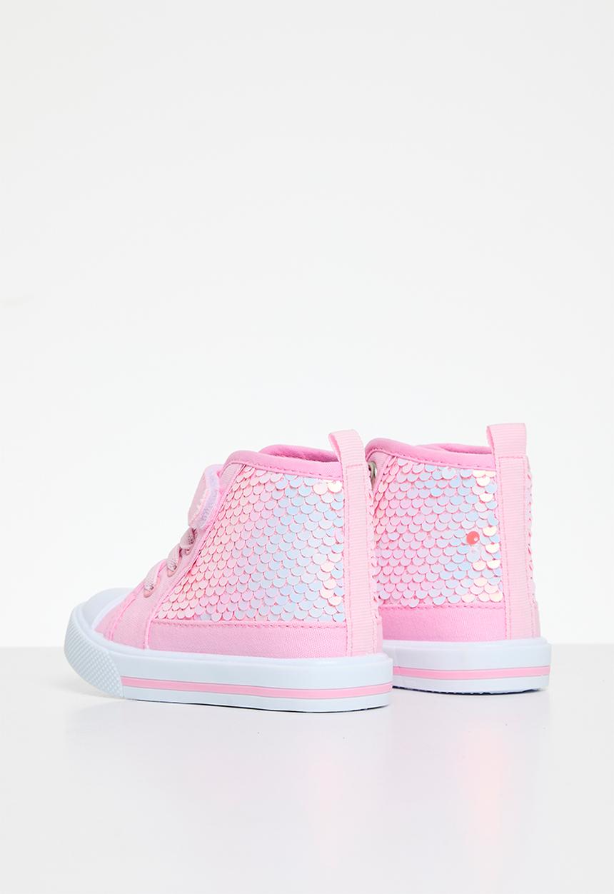 Pop Candy - Sequined velcro/strap sneaker - pink
