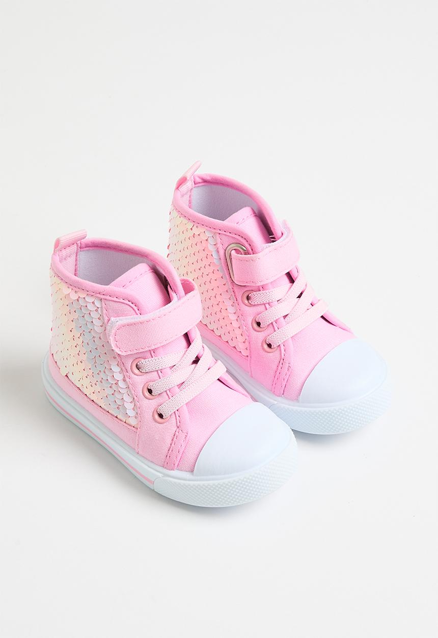 Pop Candy - Sequined velcro/strap sneaker - pink