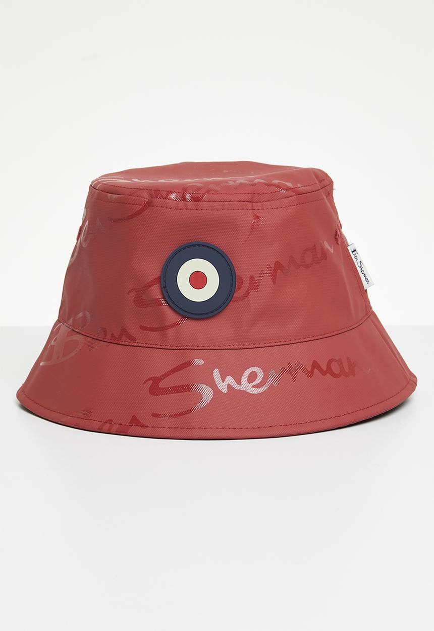 Ben Sherman - Wax Plastisol Tar Bucket Hat - Berry