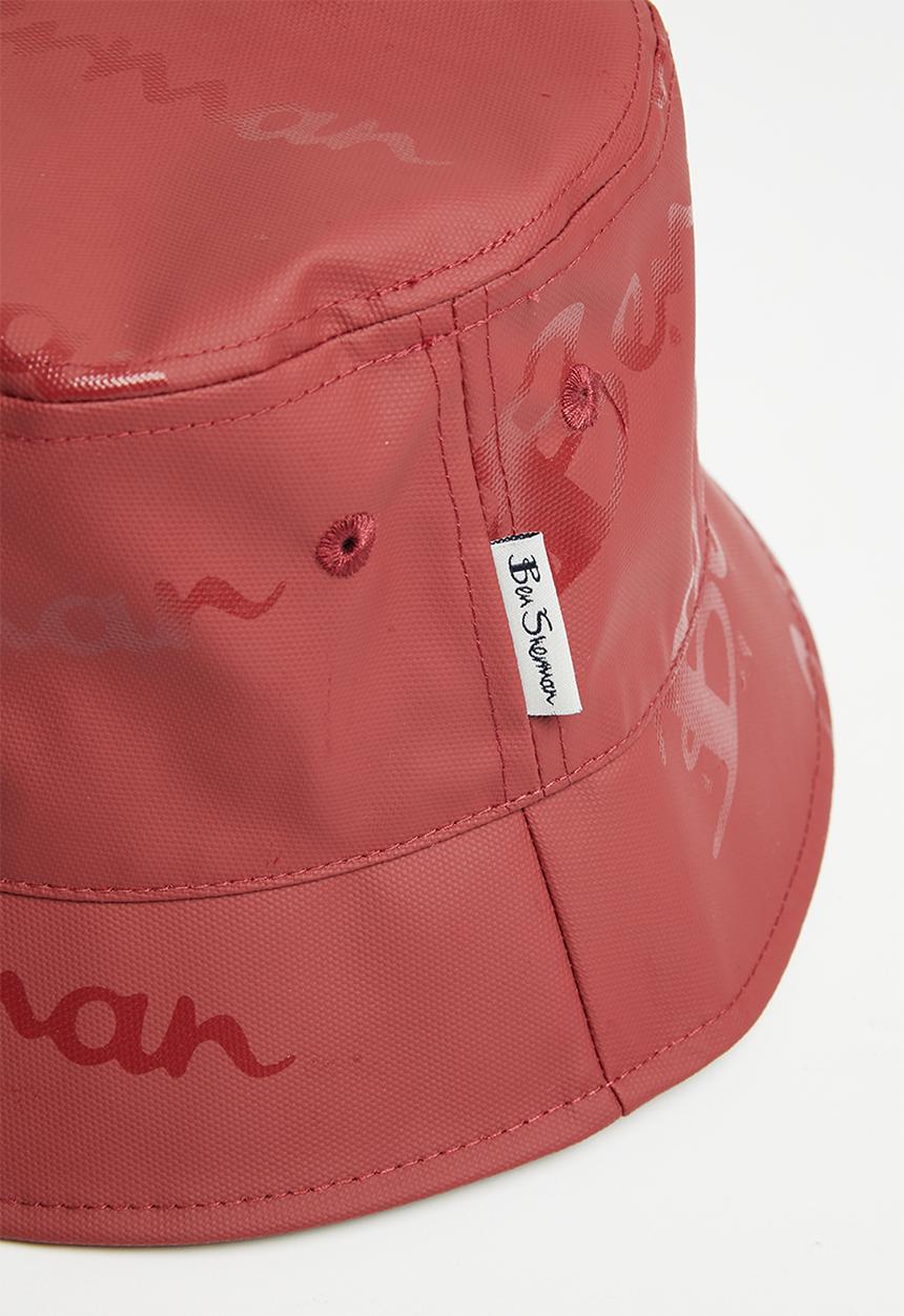 Ben Sherman - Wax Plastisol Tar Bucket Hat - Berry