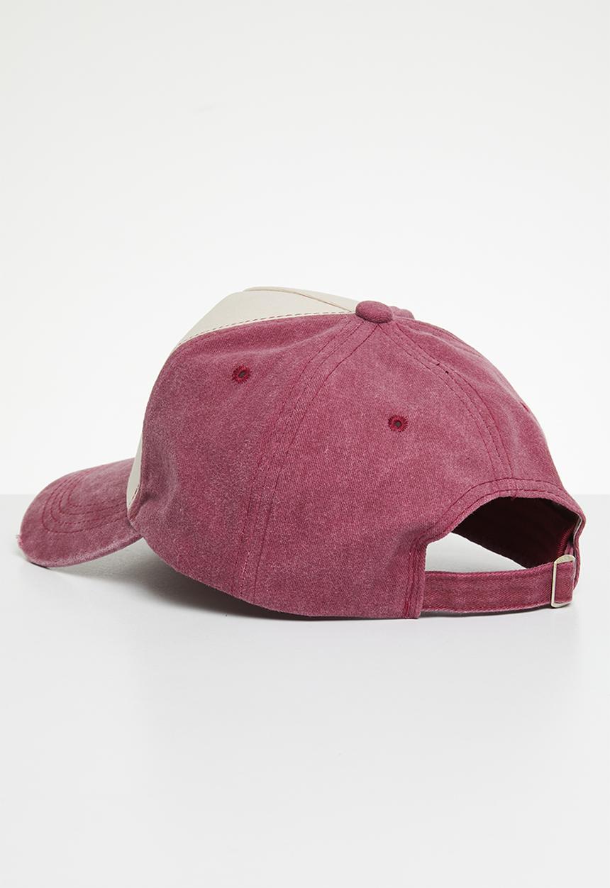 Lark & Crosse - Tate peak cap - cream/red
