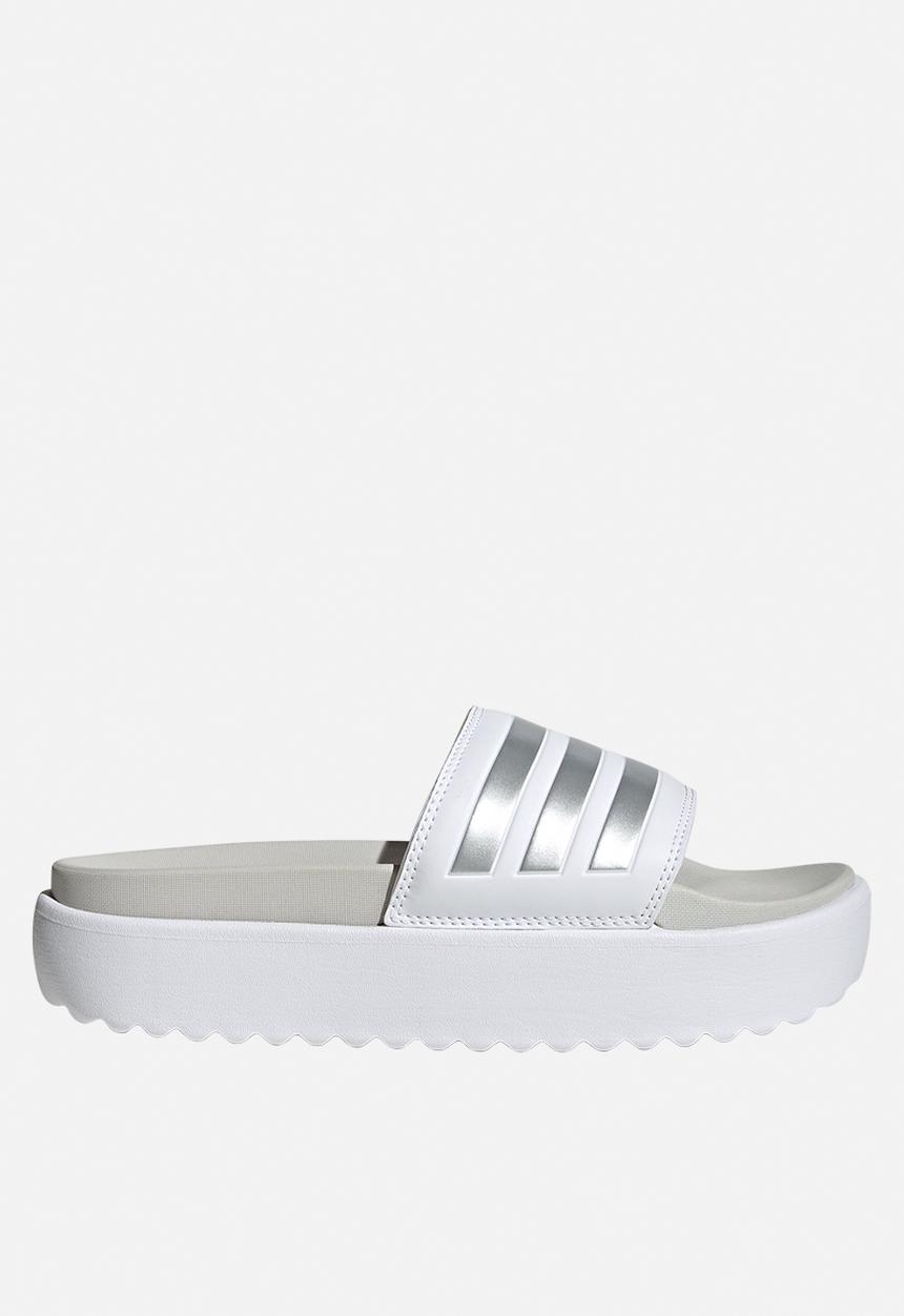 adidas Originals - Adilette platform - ftwr white/zero met/grey one