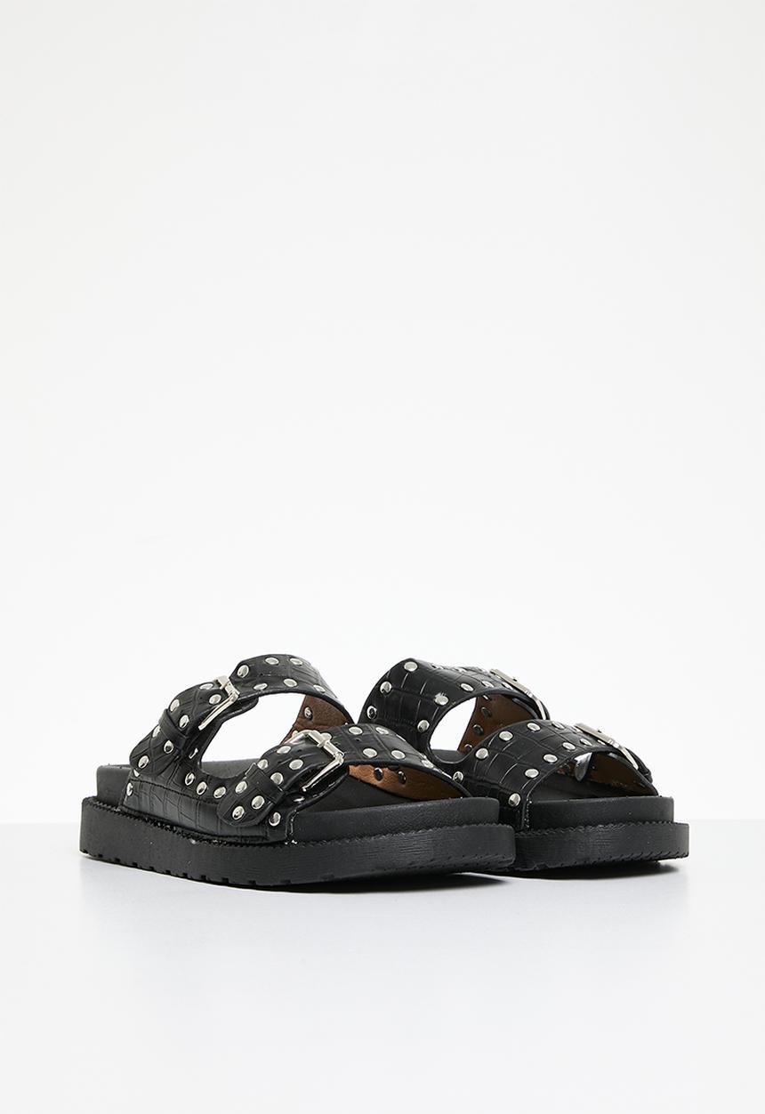 Pop Candy - Twin buckle sandals - black