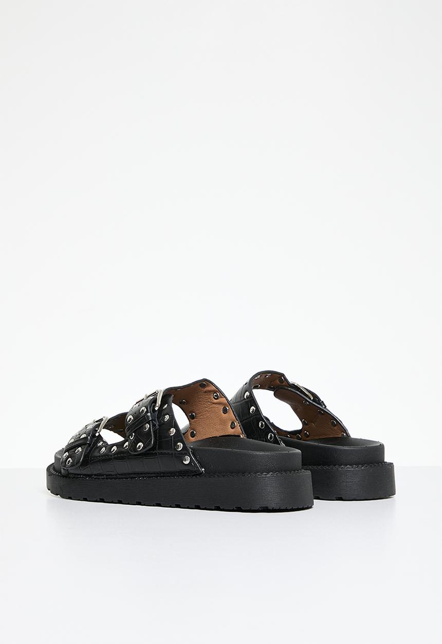 Pop Candy - Twin buckle sandals - black