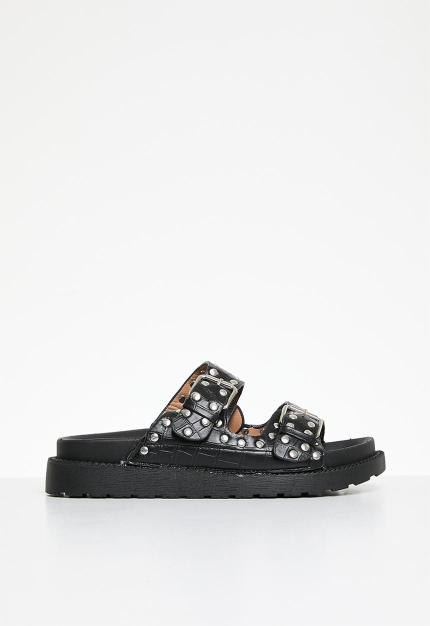 Pop Candy - Twin buckle sandals - black