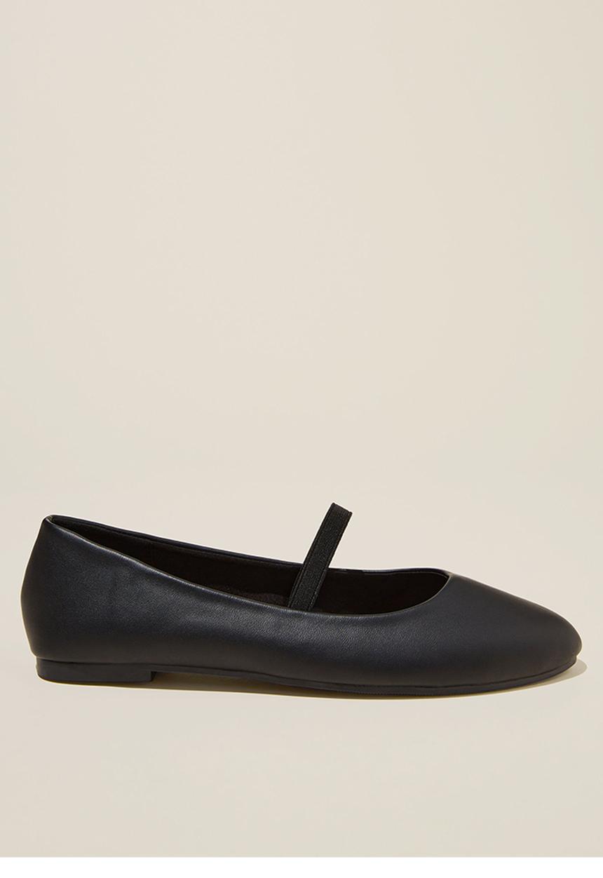 Cotton On - Blair mary jane ballerina - black smooth